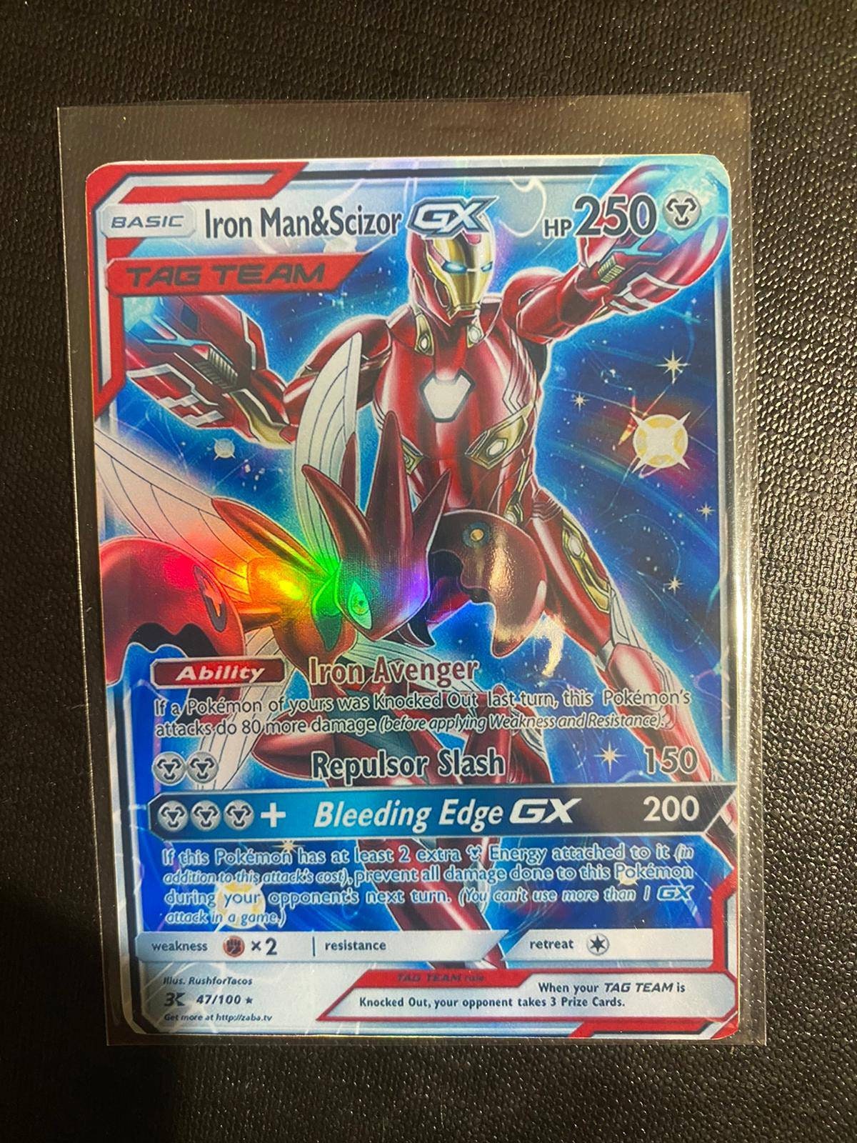 Unofficial Artist Made Pikachu & Zekrom-gx 184/181 Rainbow 