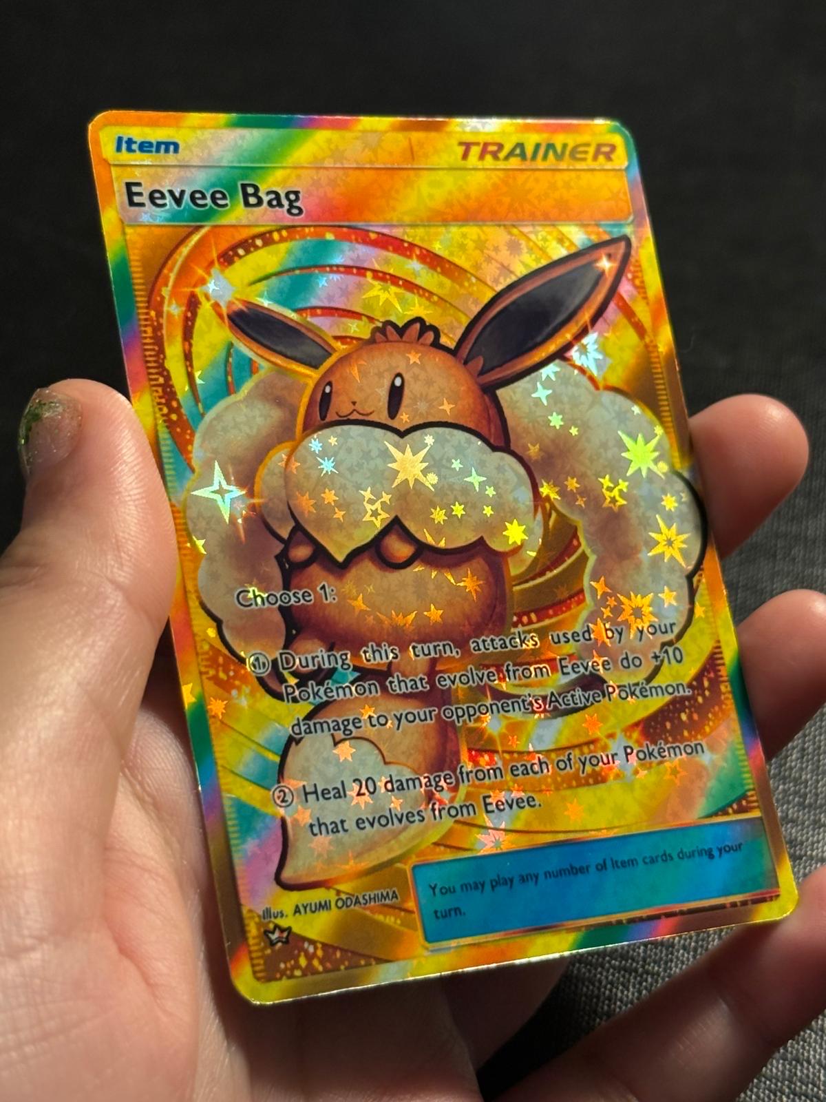 Eevee bag ex tcg gx ex vmax v card Orica holographic Pikachu Pokemon eevee grove