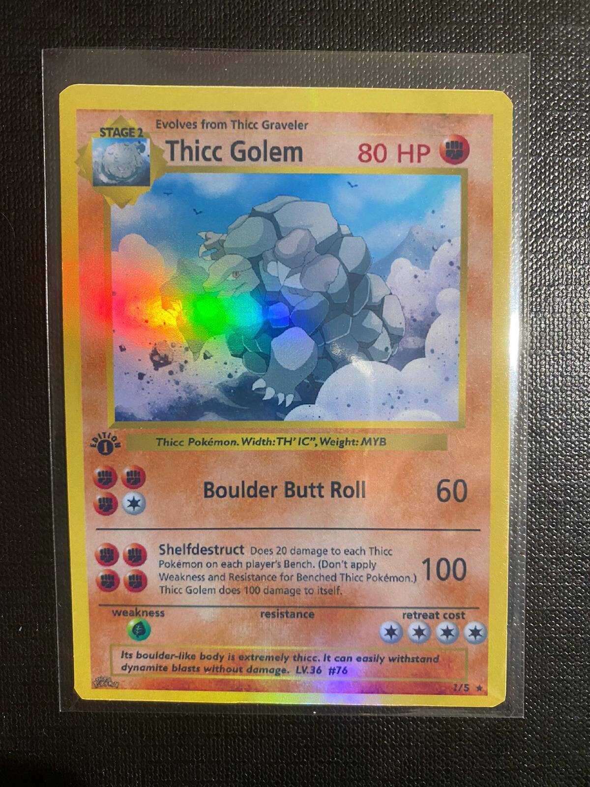 Thicc Golem Charizard Gx Ex Vmax V Pokémon Card Orica Etsy