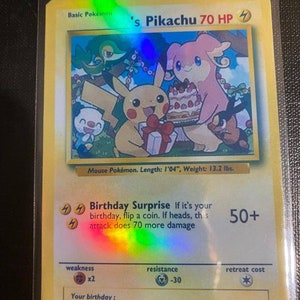 Alles Gute zum Geburtstag Pikachu Charizard gx ex vmax v Pokémon Karte Orica holographic Pikachu Pokemon Himmelslichter maßgefertigt