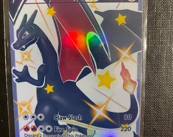 Carte Pokémon Charizard Vstar Shiny Rainbow GX EX Vmax V Orica Holographique Pikachu Pokémon Personnalisé Étoiles Brillantes Vastro
