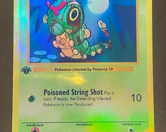 Infizierte Caterpie Charizard gx ex vmax v Pokémon Karte Orica holografische Pikachu Pokemon Himmelslichter nach Maß