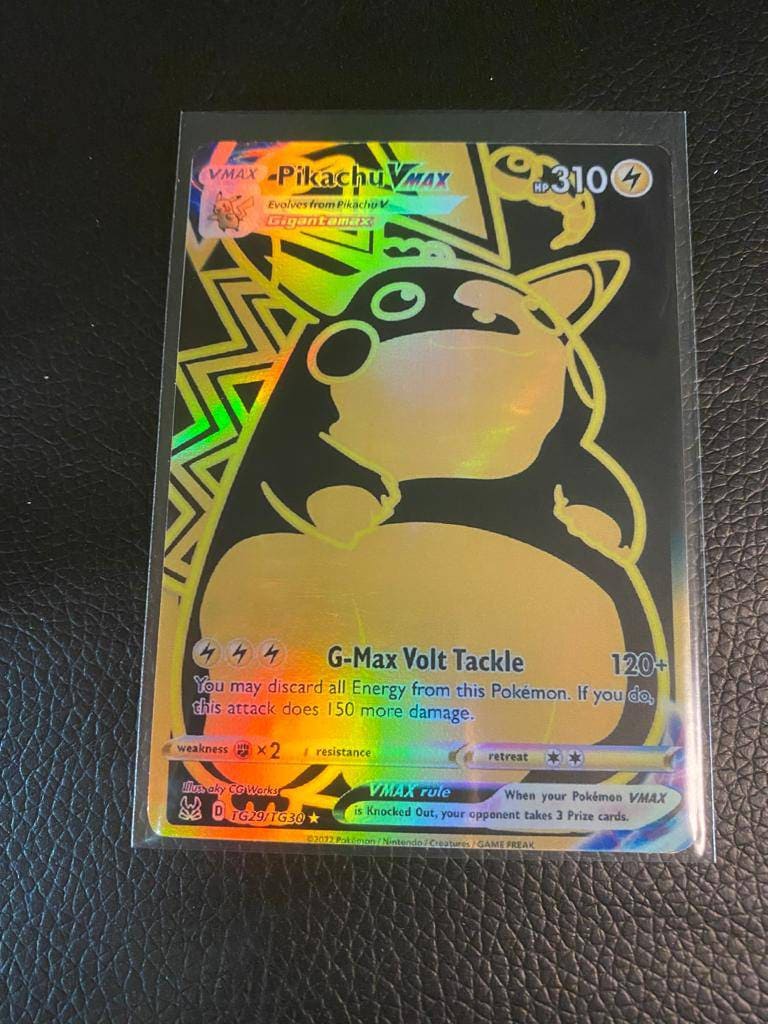 Pikachu Vmax Black Gold Custom Pokemon Card Holographic Set 