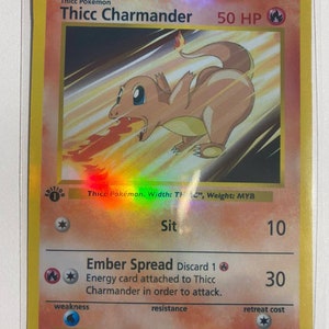 Thicc Charmander Charizard gx ex vmax v Pokémon Karte Orica holografische Pikachu Pokemon Himmelslichter nach Maß
