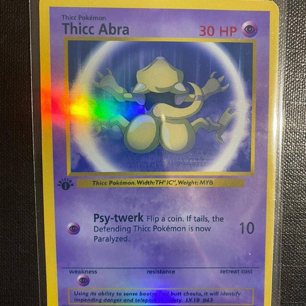 Thicc Abra Charizard gx ex vmax v Pokémon card Orica holographic Pikachu Pokemon celestial lights custom made