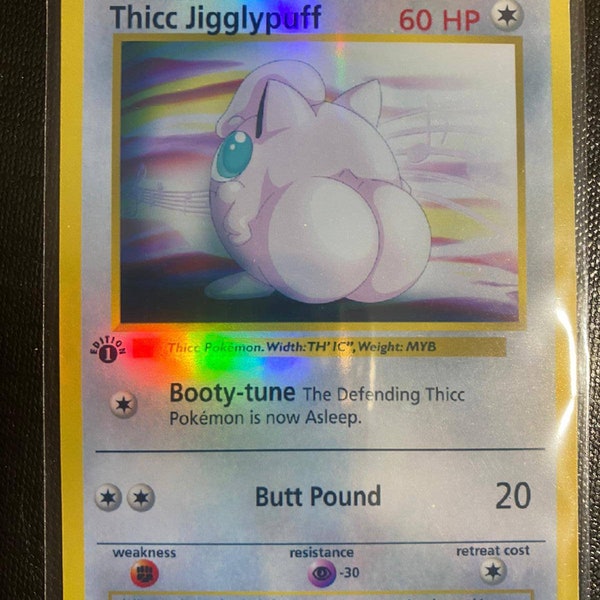 Thicc Jigglypuff Charizard gx ex vmax v Pokémon card Orica holographic Pikachu Pokemon celestial lights custom made