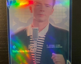 Rick Astley Rick Roll RickRoll gx ex vmax v Pokémon card Orica holographic Pikachu Pokemon celestial lights custom