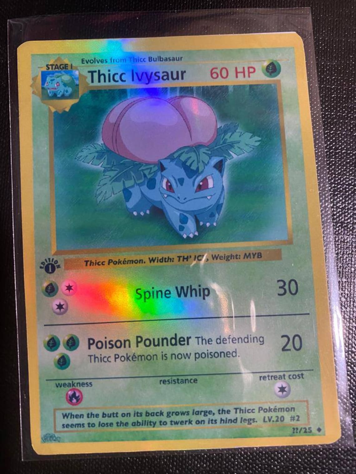 Thicc Ivysaur Bulbasaur Venusaur Charizard Gx Ex Vmax V Etsy
