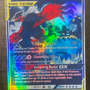 Yveltal guzzlord tag team gx ex vmax v card Orica holografische Pikachu Pokemon hemelse lichten op maat gemaakt Charizard