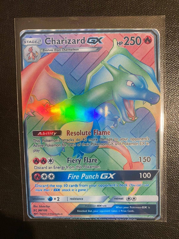 Cartes Pokemon métal or argent anglais français Vmax GX carte d'énergie  Charizard Pikachu Collection Rare