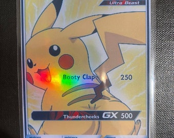 Thicc Pikachu Full Art Charizard Gx Ex Vmax V Pokémon Karte Orica holografische Pikachu Pokemon Himmelslichter nach Maß