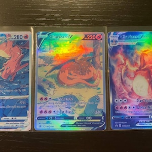 Charizard vstar arc-en-ciel ensemble vmax climax gx ex vmax v Pokémon carte Orica holographique Pikachu Pokemon sur mesure brillant brillant