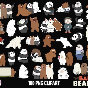 we bare bears, PNG, bare bears Clipart, Instant Download, printable, images, Transparent Backgrounds, Instant Download, cartoon, bundle