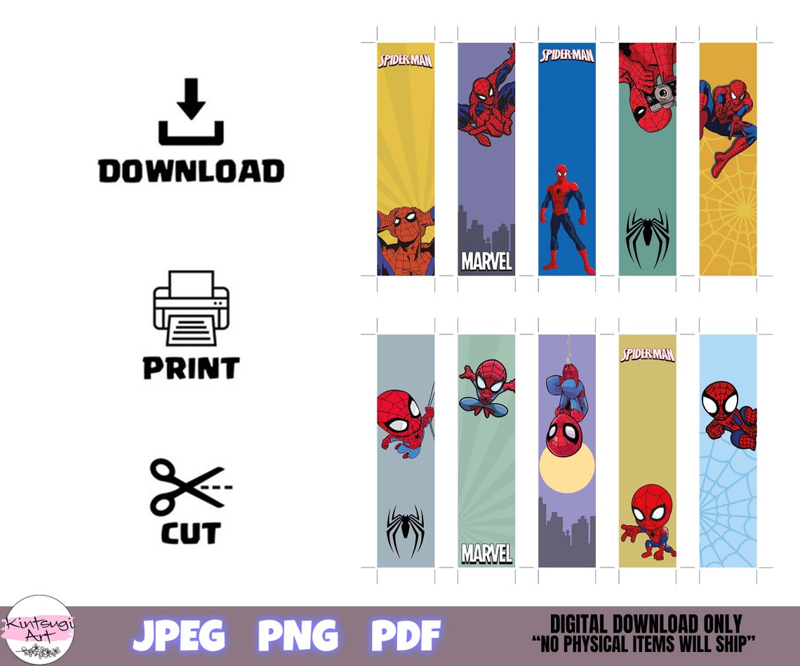 Printable Bookmarks Template, Printable Bookmarks Set, Bookmarks