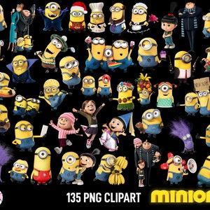 minions, PNG, imágenes prediseñadas de minions, descarga instantánea, imprimible, imágenes, fondos transparentes, descarga instantánea, dibujos animados, paquete, animación