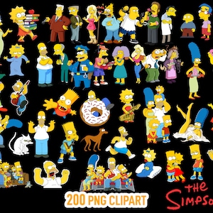 The simpsons, PNG, simpsons Clipart, Instant Download, printable, images, Transparent Backgrounds, Instant Download, cartoon, bundle