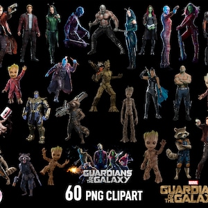 Guardian Galaxy PNG BUNDLE | Printable 60 PNG Pack | Guardian of the Galaxy Clipart | Instant Download | Transparent Backgrounds
