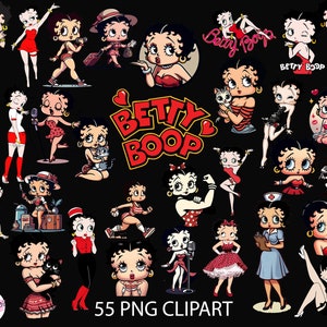 Betty Boop, PNG, betty boop Clipart, Instant Download, printable, images, Transparent Backgrounds, Instant Download, cartoon, bundle