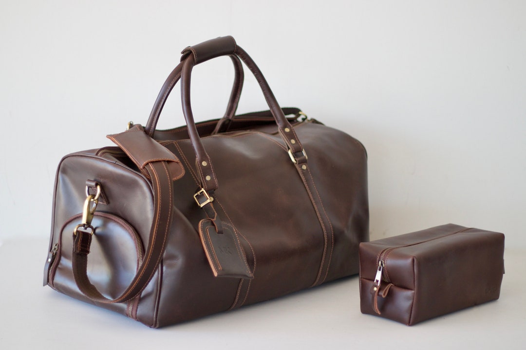 Personalized Duffle Bag Dopp Kit Bag Luggage Tag Combo Gift, Best Groomsmen Gift, Christmas Gift