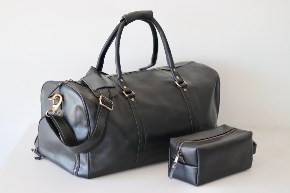 Personalized Duffle Bag Dopp Kit Bag Luggage Tag Combo Gift Etsy