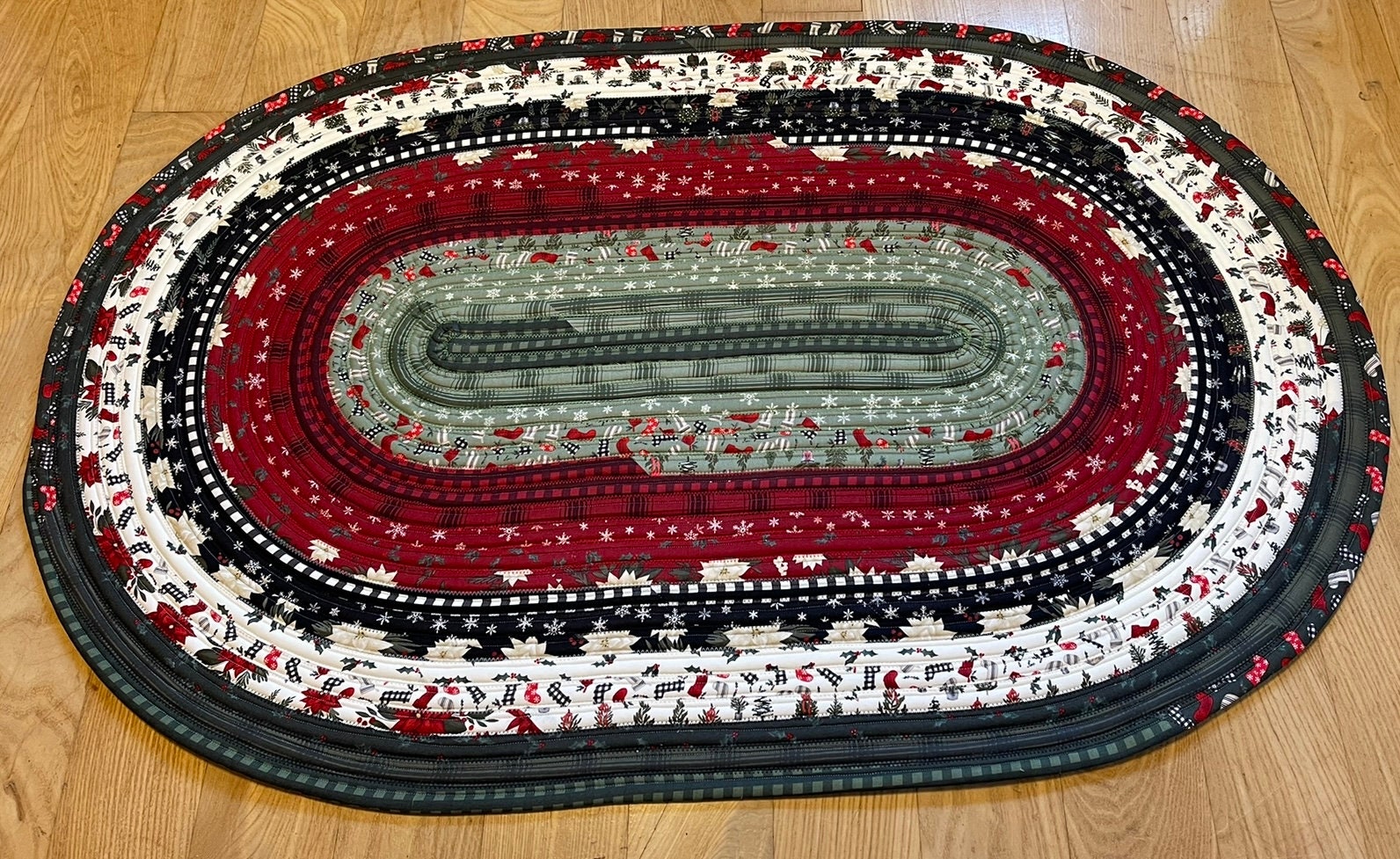 Farmhouse Halloween Cotton Jelly Roll Rug 26 x 29 in. One of a outlets kind. Handmade in the USA