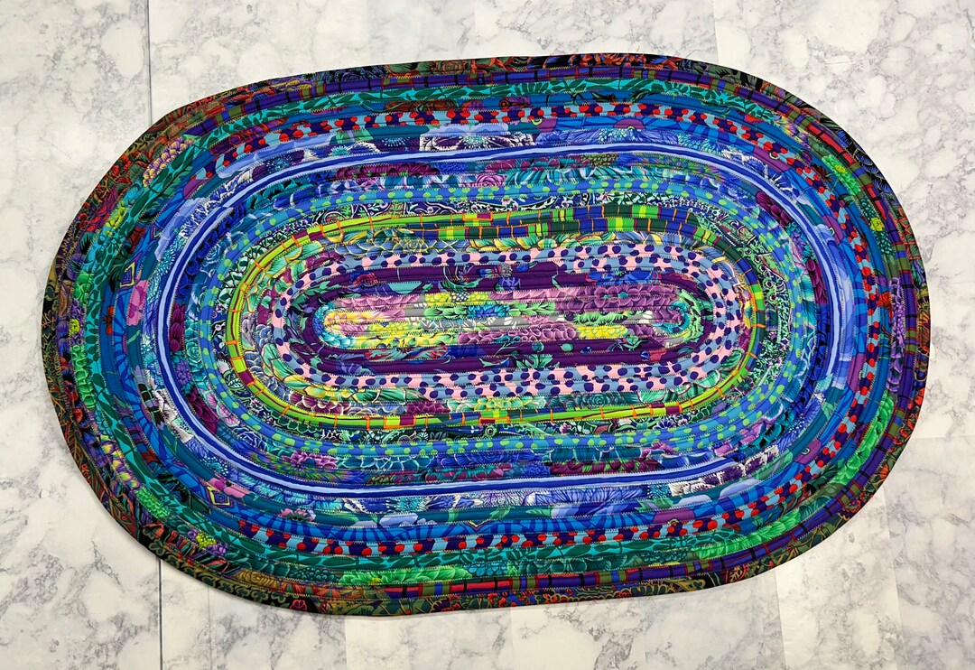 Small Rugs Roll Cool August - Oval Jelly Roll Rug - 43.5 Inches Long - House Rug - Etsy