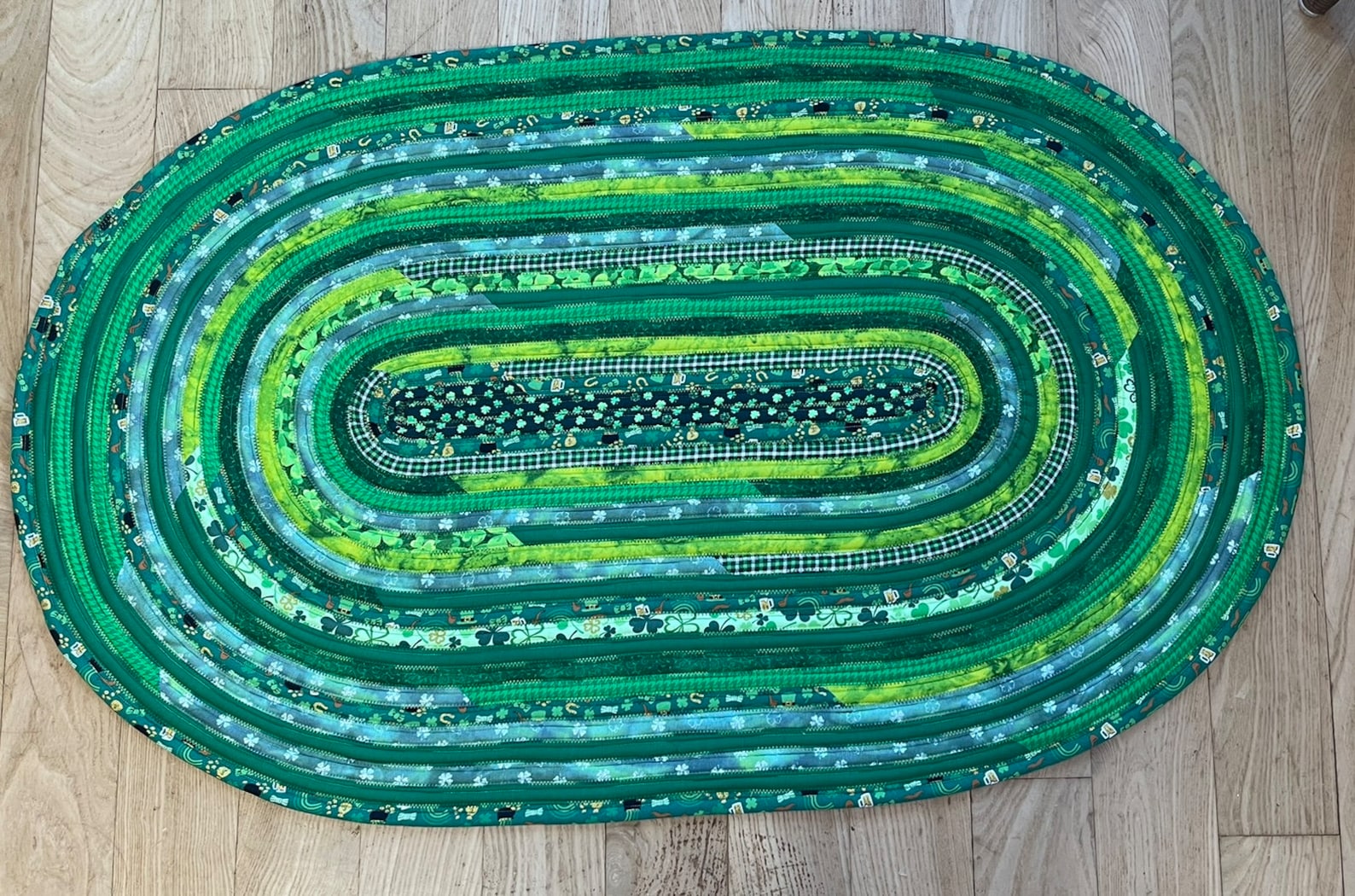 St. Patty's Day 1 - Oval Jelly Roll Rug - 44.5 Inches Long - House Rug ...