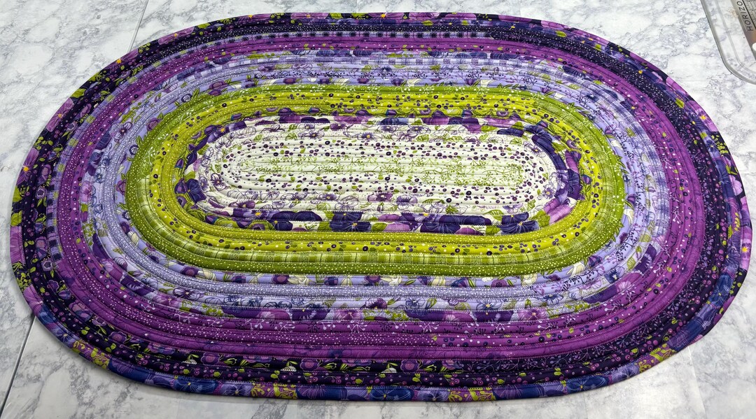 Pansy Posies Oval Jelly Roll Rug 45 Inches Long House Rug - Etsy