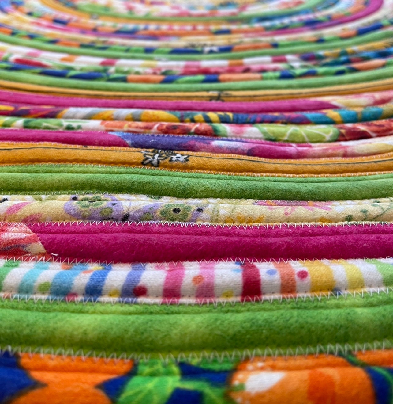 Rainbow Flannel Round Jelly Roll Rug 46 Inches House Rug Etsy