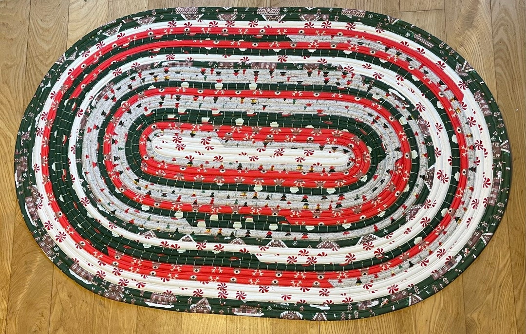 Pop Holiday Rug Oval Jelly Roll Rug 45.5 Inches Long Etsy