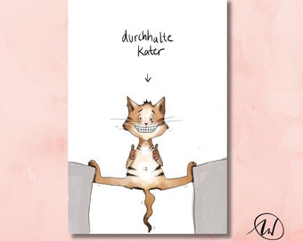 Postkarte "Durchhaltekater"