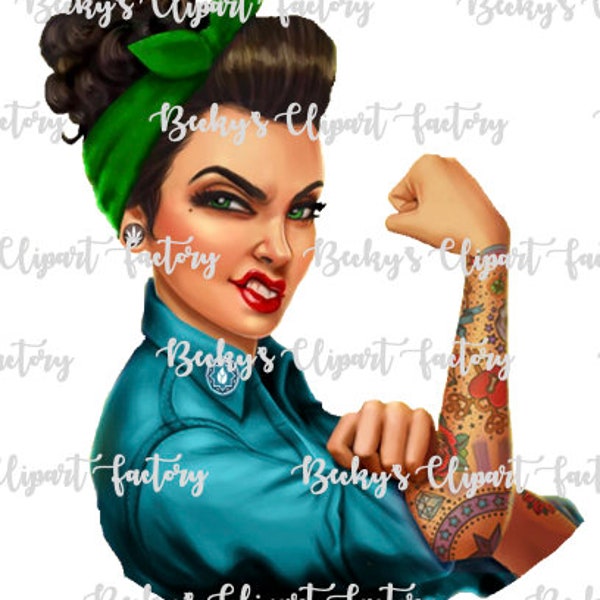 Rockabilly Mom Rosie png – clipart downloadable printable png