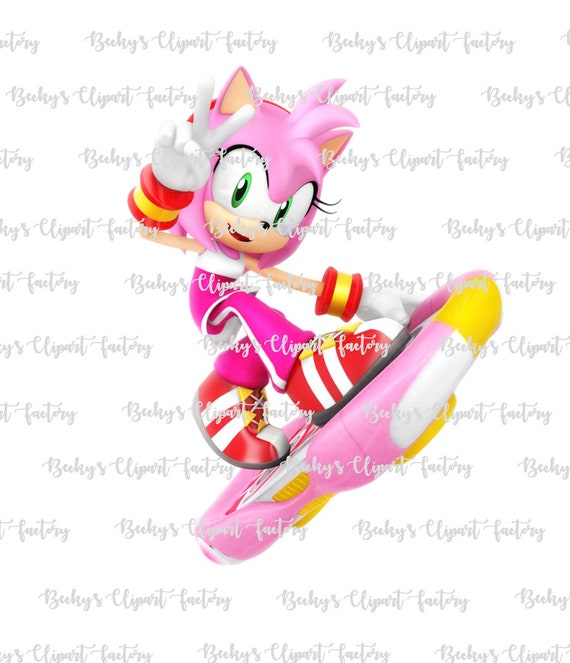 Amy Rose on hoverboard 3 Sonic the hedgehog clipart image -  Portugal