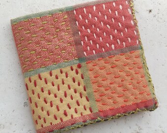 Handmade Embroidered Multi color Printed Fabric Wallet for Both Men and Women / bridesmaid gift / Personalized Womens wallet By Aanchal