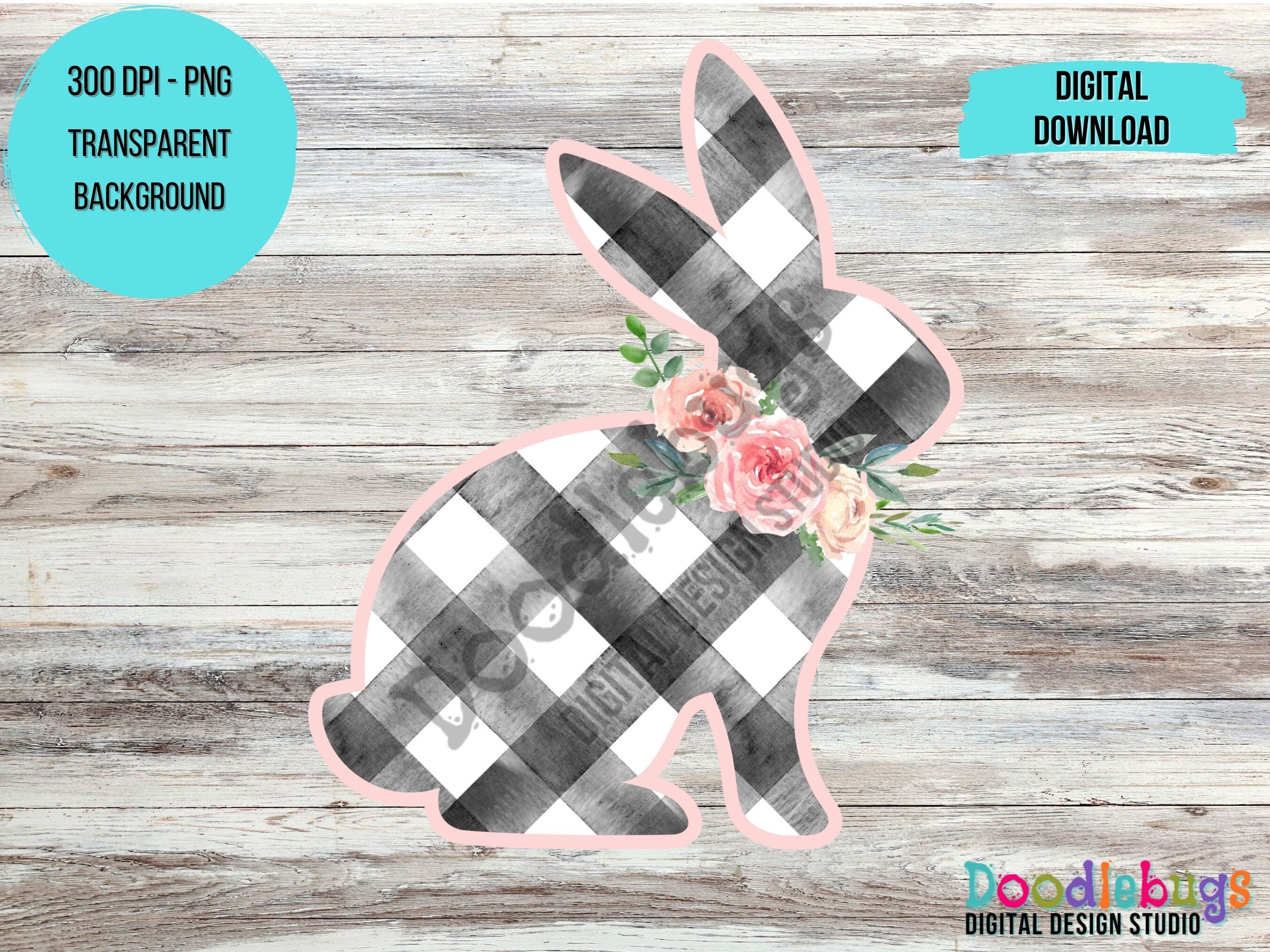 Plaid Bunny PNG Sublimation Design, Easter Bunny, Buffalo Plaid Bunny ...
