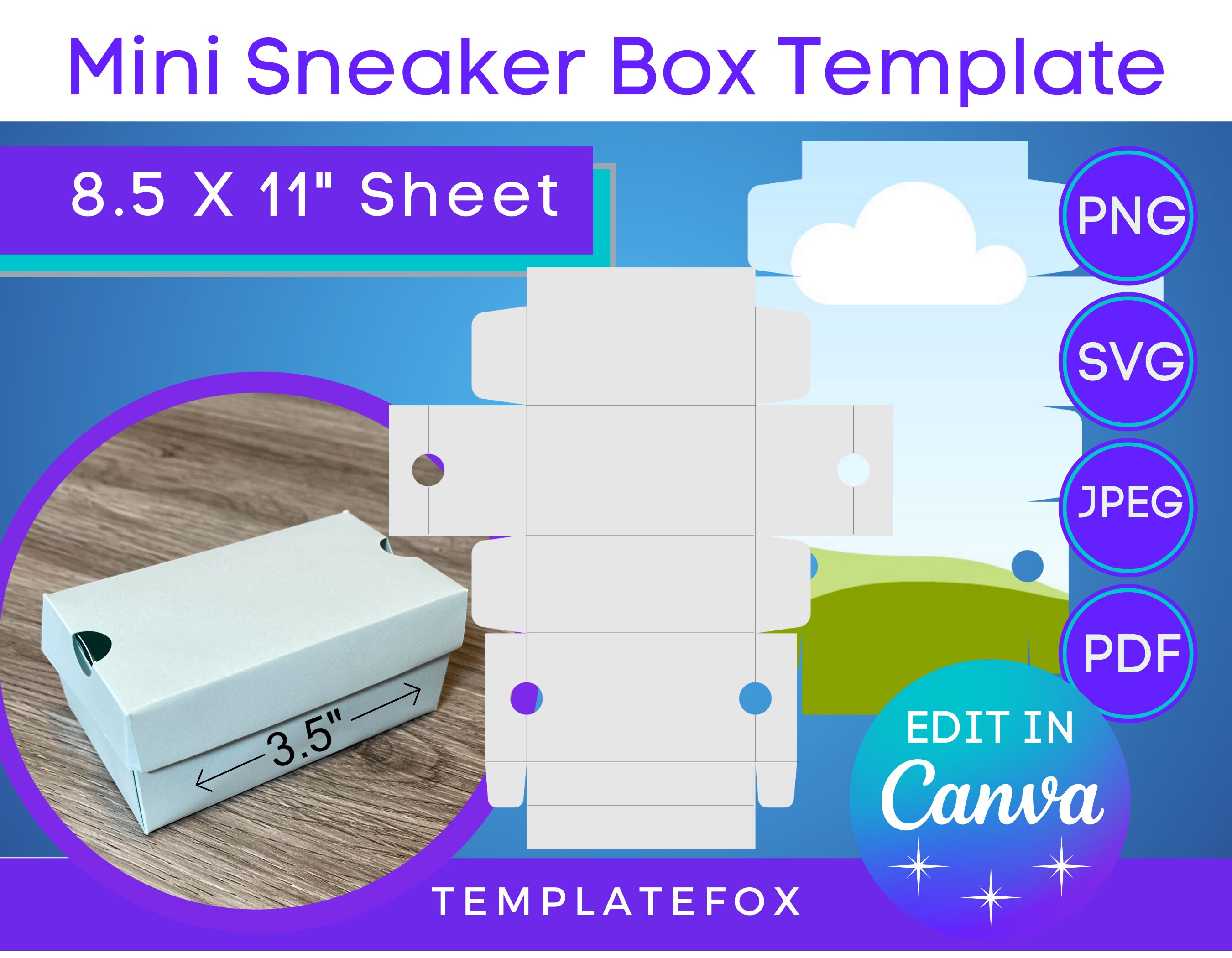 Mini Shoe Box Template Mini Sneaker Box Gift Box Template Box With Lid
