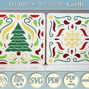 Papel Picado Christmas Gift Cards Set 1, Digital Template, printable, SVG and PDF for instant download