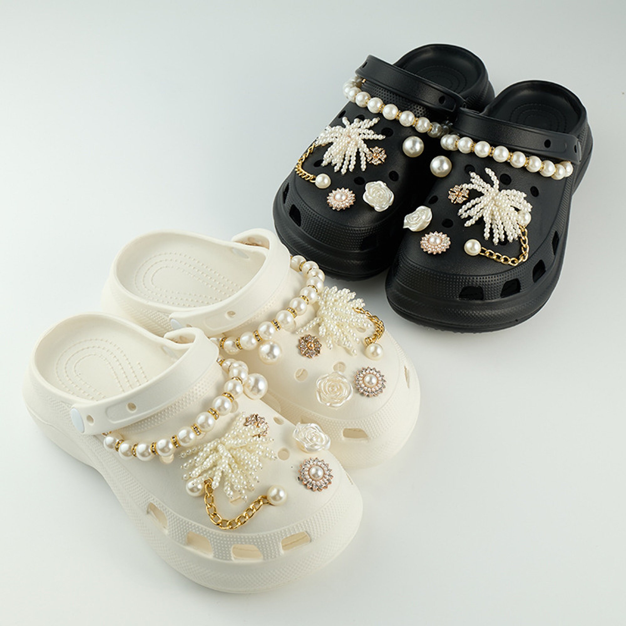 Luxury Elegant Pearl Shoe Jewelry DIY Fashion Bejeweled Croc