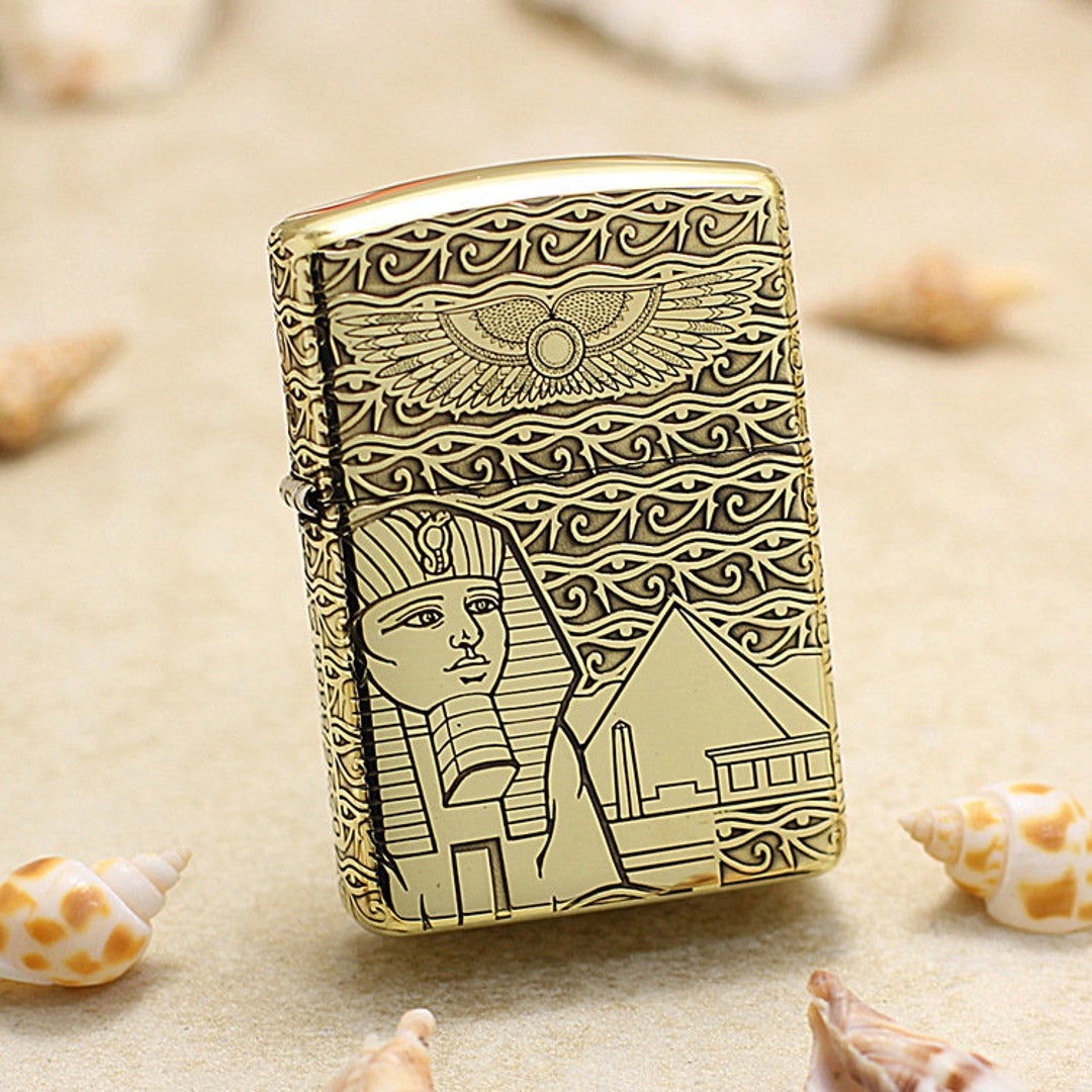 Genuine Zippo Egyptian Pyramids Oil Lighter Copper Windproof Etsy