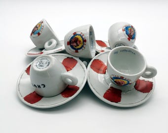 Illy Art Collection 2005 Julian Schnabel Espresso Cups | Complete Set of 5 | Includes Booklet | Collector's Item