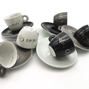 Illy Art Collection 2000 Joseph Kosuth Tazzine da caffè espresso | Set completo di 6 | Oggetto da collezione
