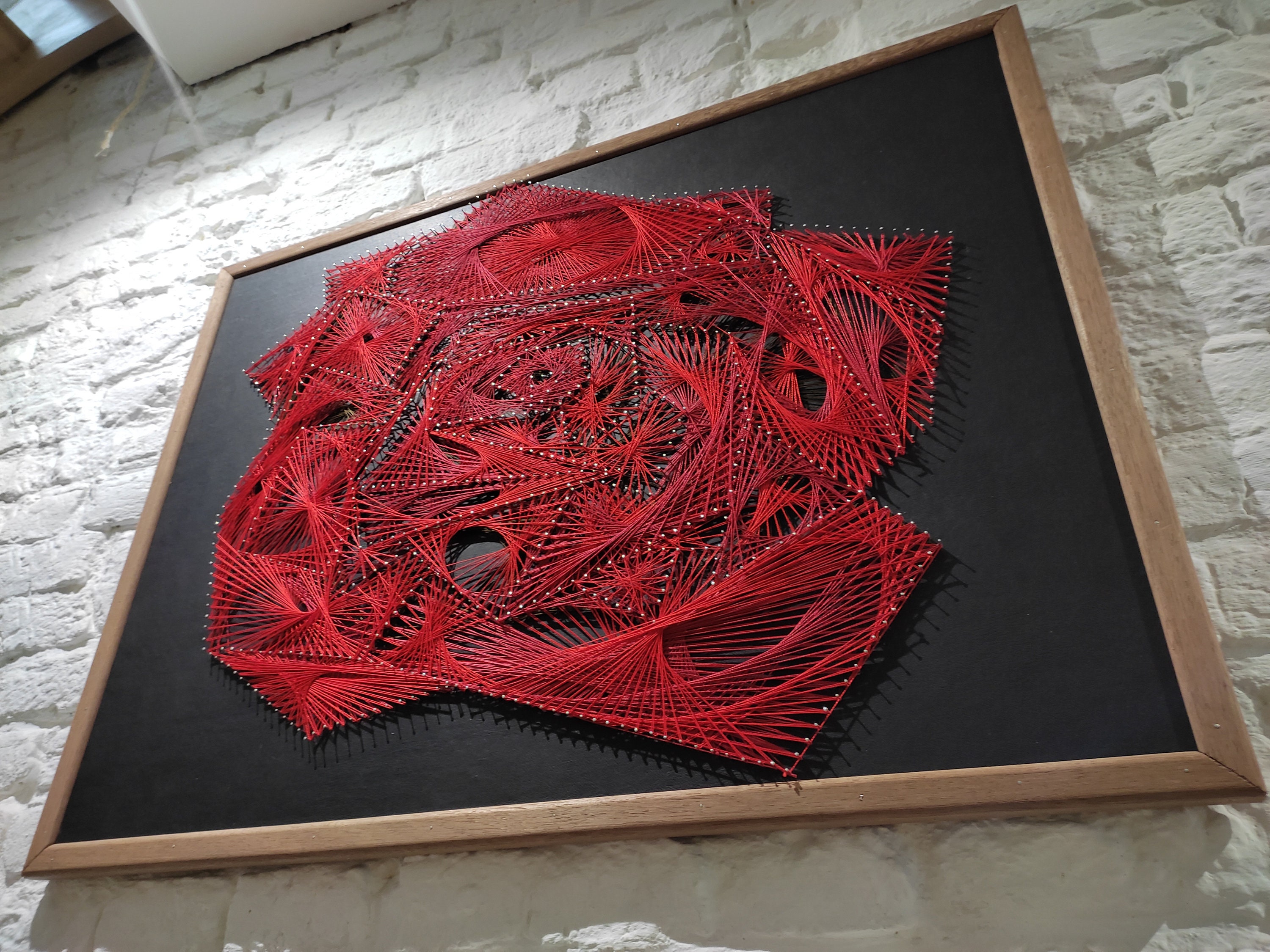 Cadre String Art Rose Ficelle Ambiance Zen Floral