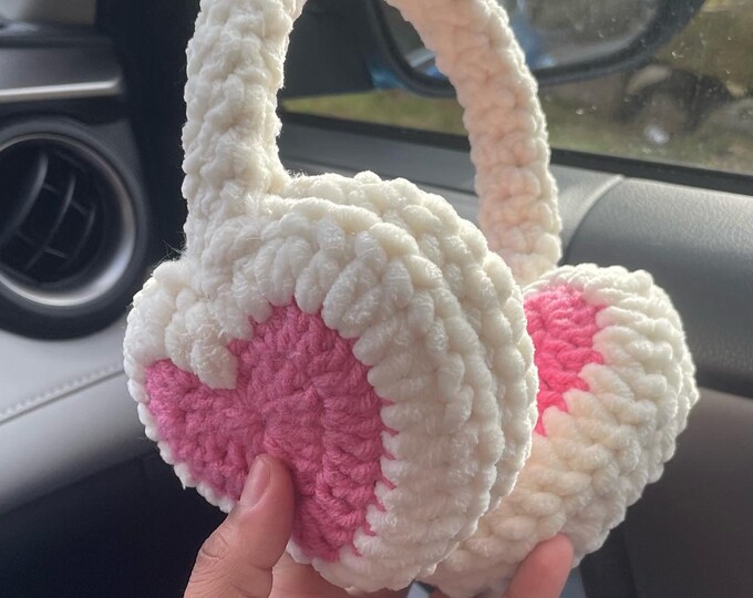 Crochet Heart Earmuffs Etsy