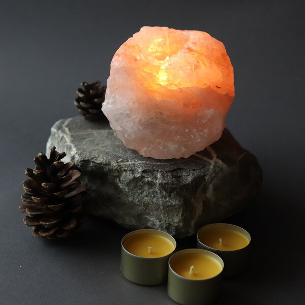 Himalayan Salt Lamp Tea Light Holder Etsy