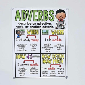 Adverbs Anchor Chart [hard Good] - Option 1 - Etsy