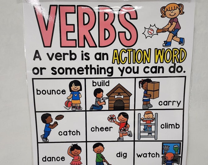 Verbs Anchor Chart hard Good Option 2 - Etsy