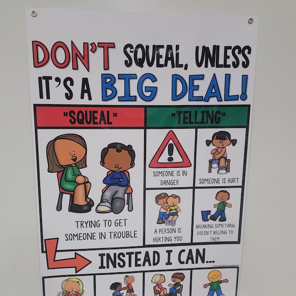 Don't Squeal Unless it's a BIG Deal Anchor Chart [Hard Good] - Option 2 No turtle or phone