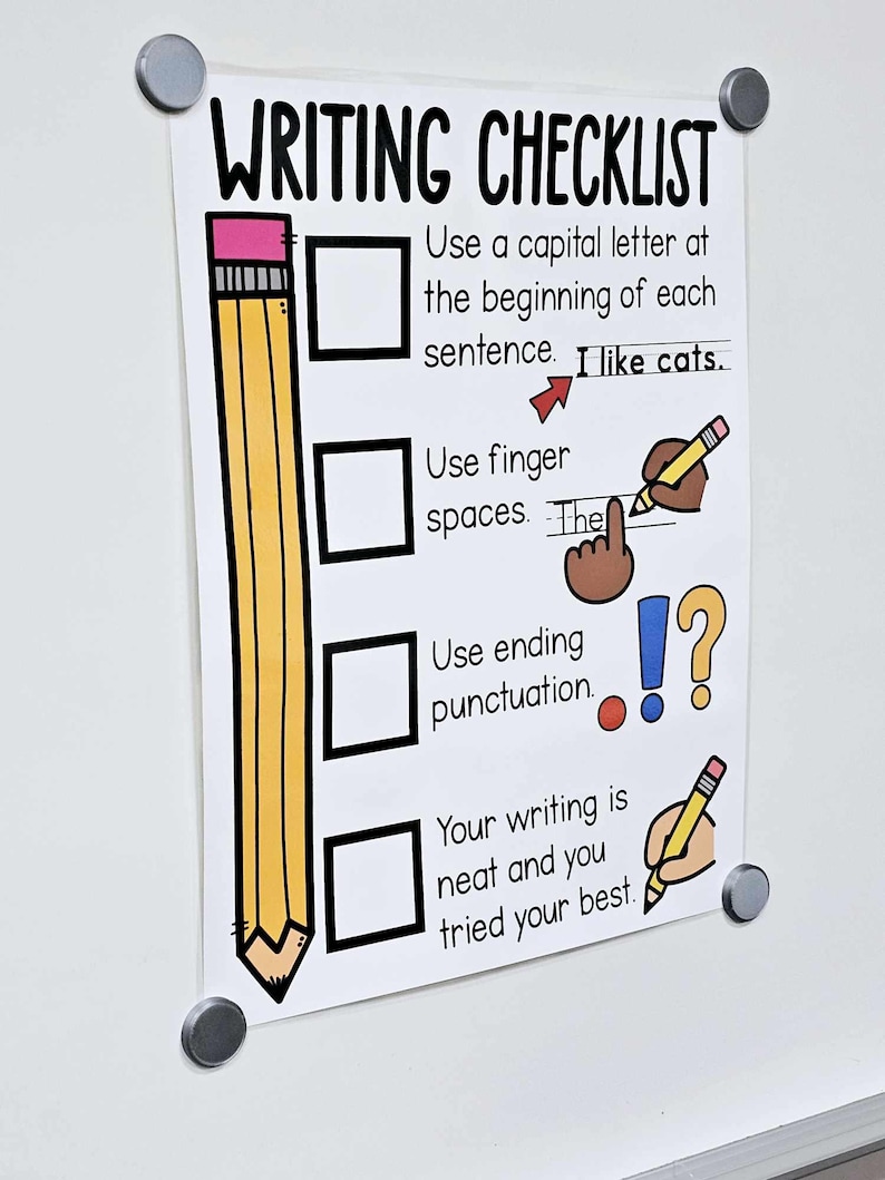 Writing Checklist Anchor Chart [hard Good] - Option #1 - Etsy
