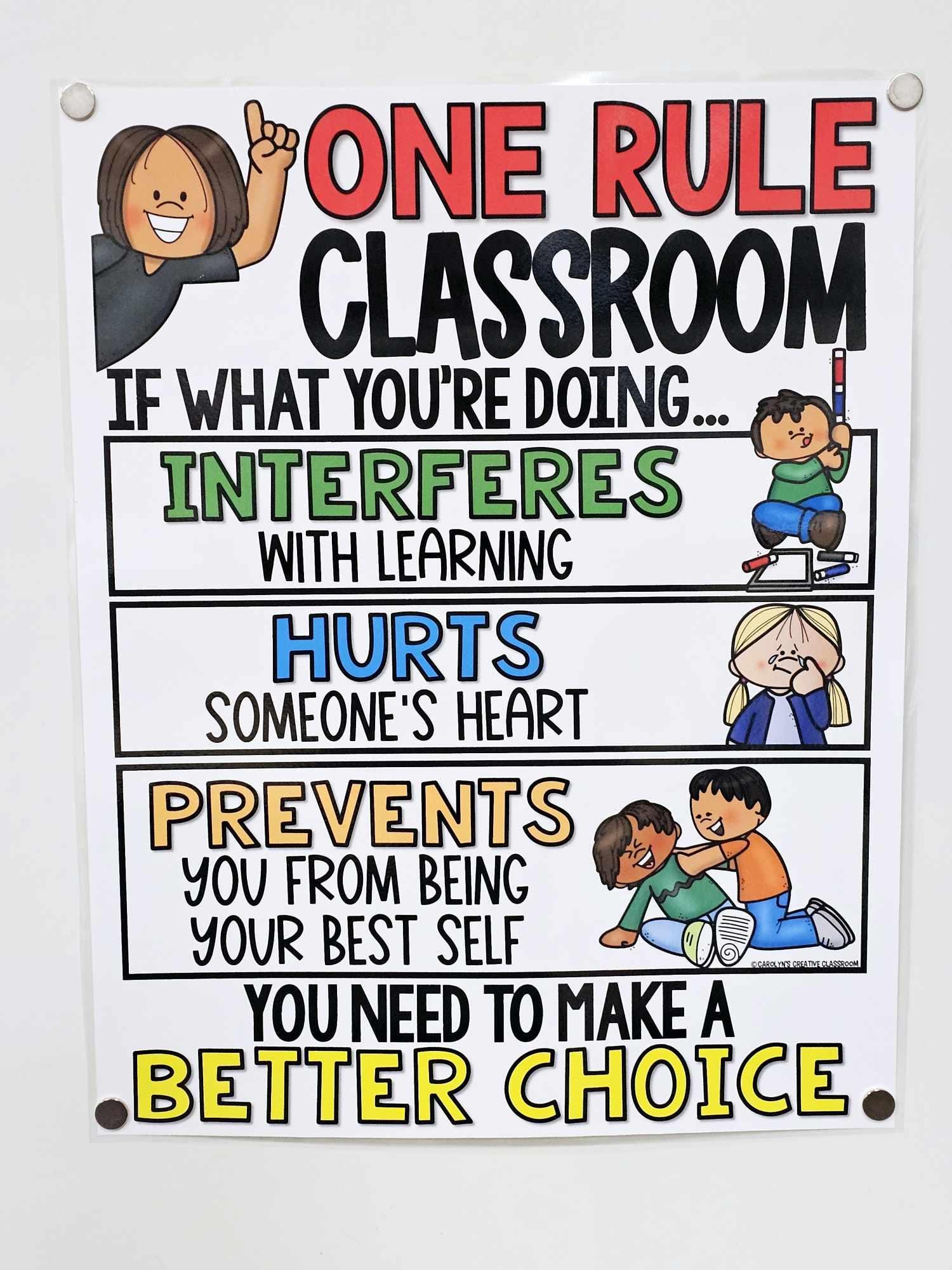 One Rule Classroom Anchor Chart [hard Good] - Option #1 - Etsy