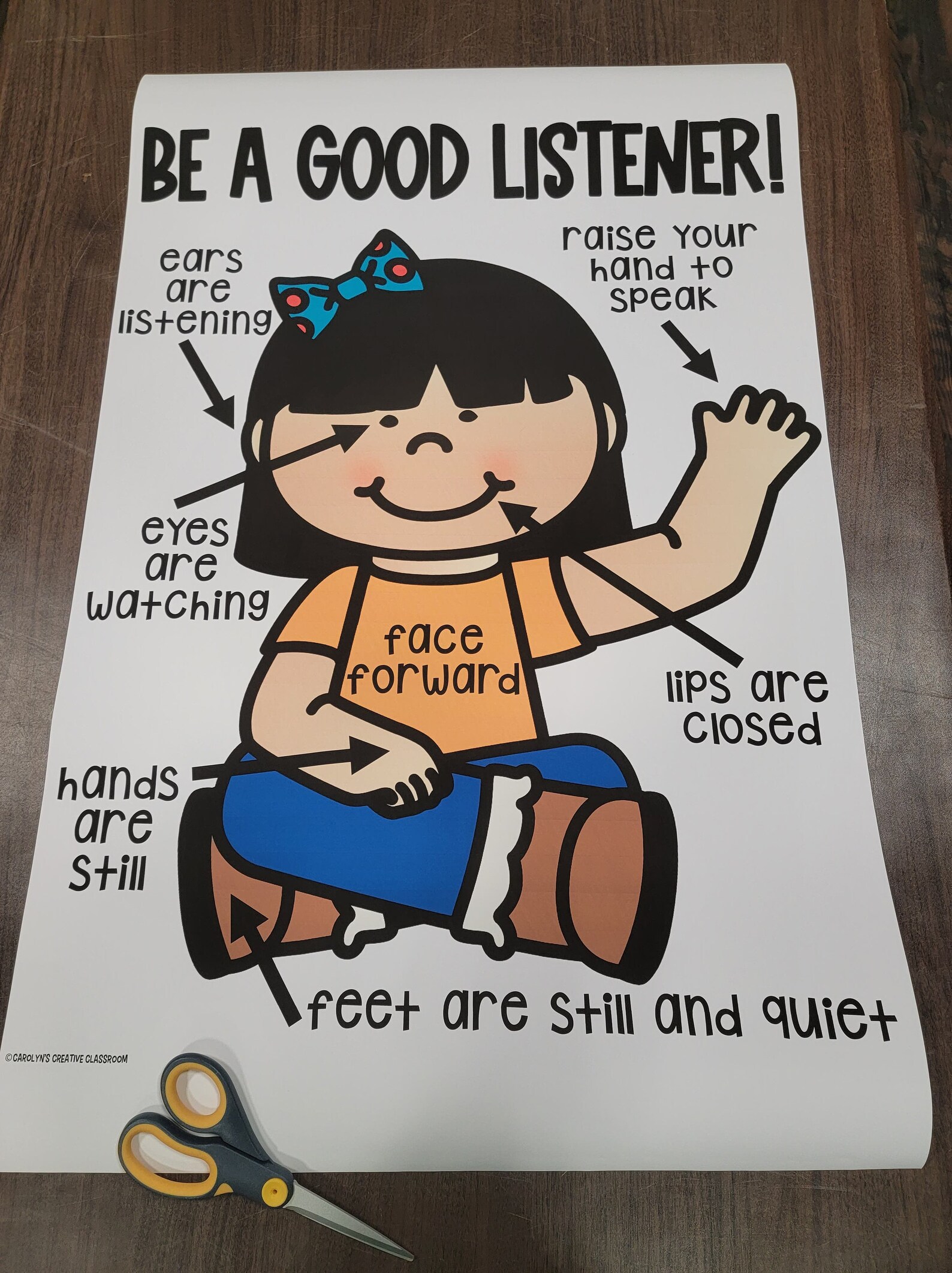 Be a Good Listener Anchor Chart hard Good Etsy